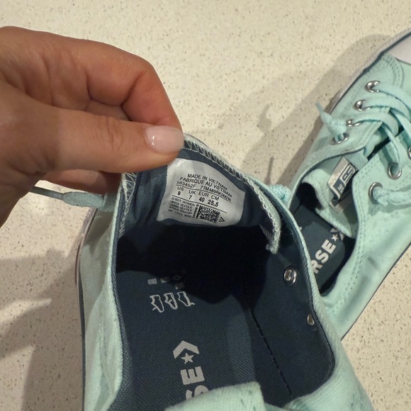 Converse Teal Canvas Sneakers with Rubber Toe Cap - Picture 3 of 9